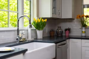 Charcoal Soapstone Kitchen - Farmhouse Sink